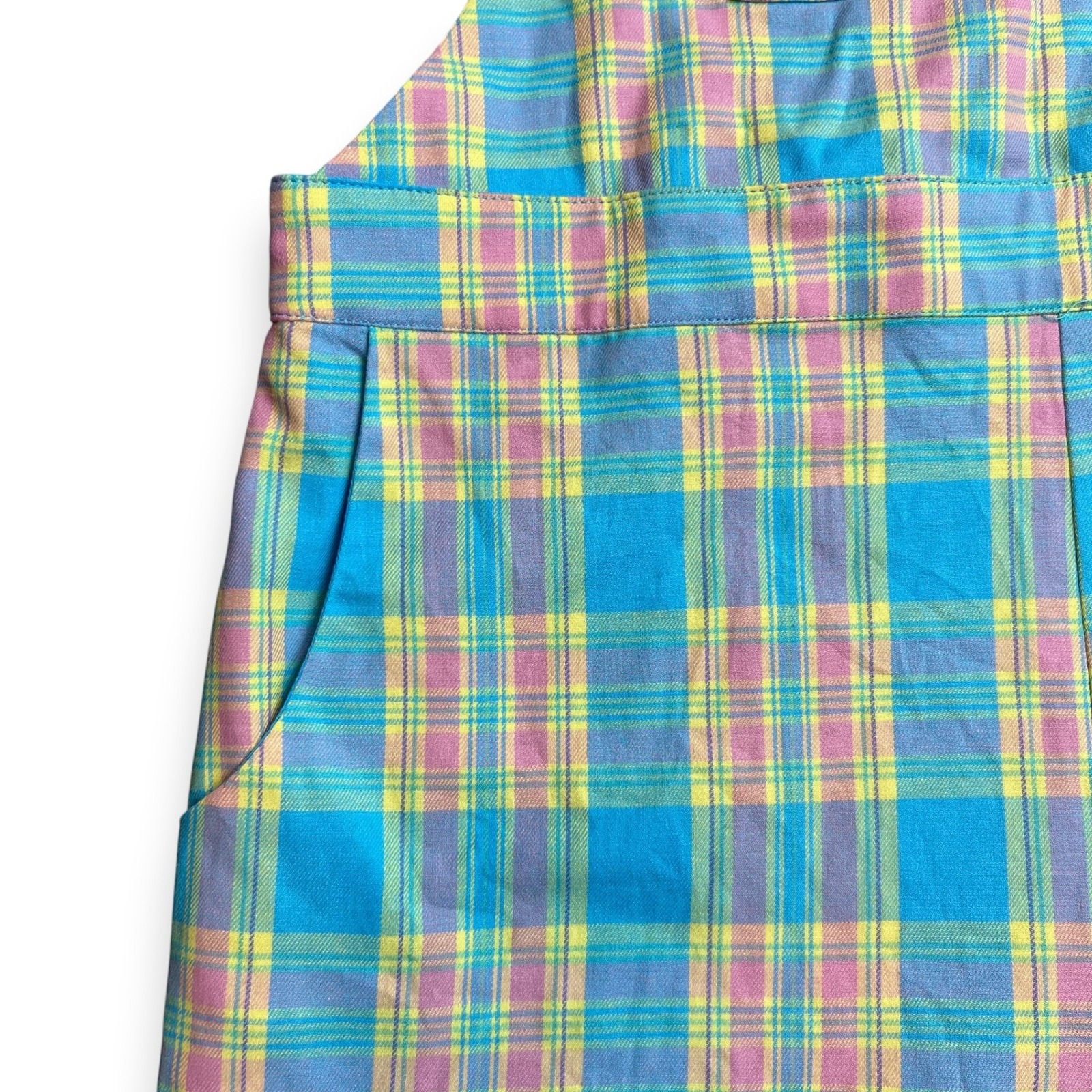 Dangerfield Plaid Shortalls Overall Shorts Womens Au 12 Us 8 Medium Pastel Nwt — image 5 of 8